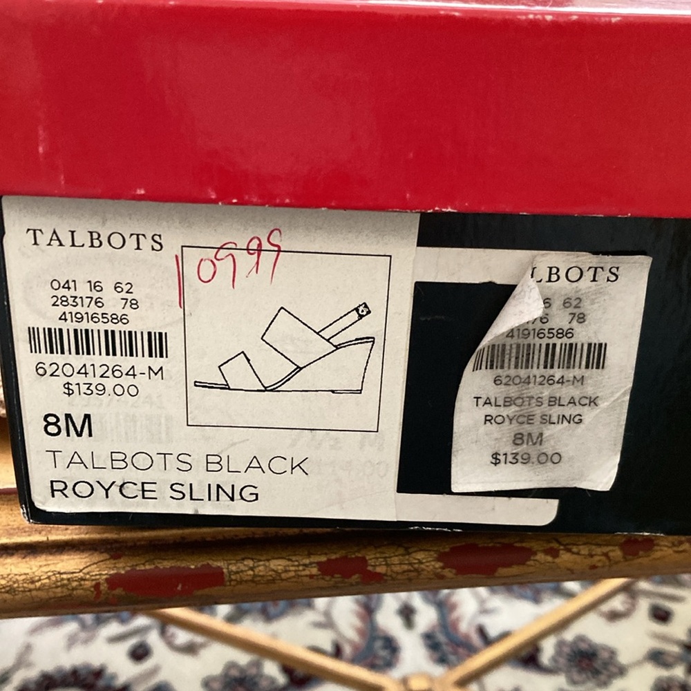Talbots Royce Black Sandels Sling - Picture 5 of 6